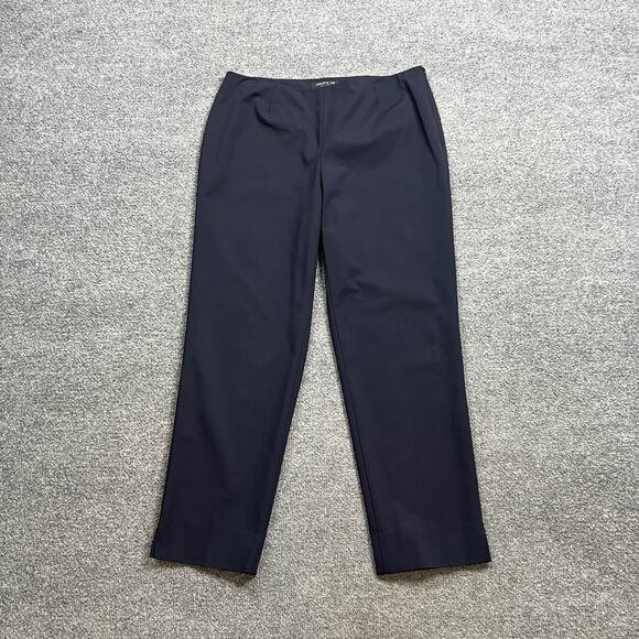Lafayette 148 New York Trousers Womens 6 Nautical Mid Rise Crepe Side Zip Pant - Picture 2 of 10